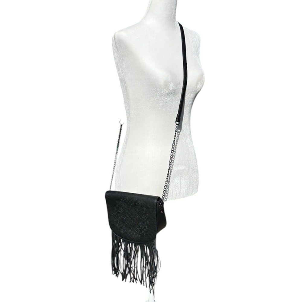 Laura Janelle by Cousin Black Fringe Crossbody Bag